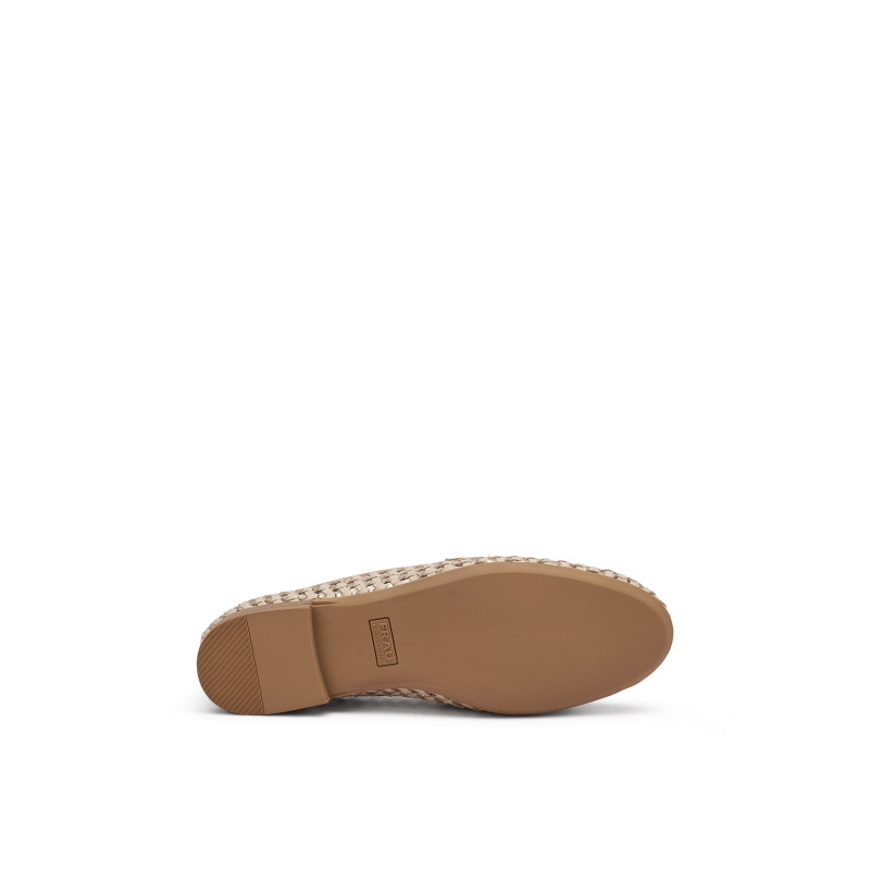 Frau mocassini donna in pelle intrecciata oro 95K6