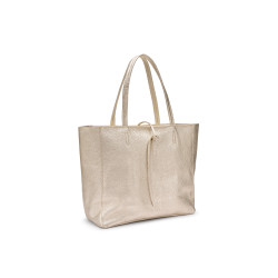 Frau borsa morbida in pelle laminato platino B362