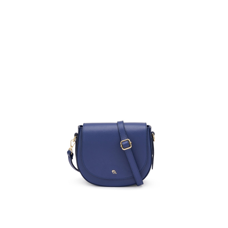 Frau borsa piccola rigida con patta e tracolla blu B313