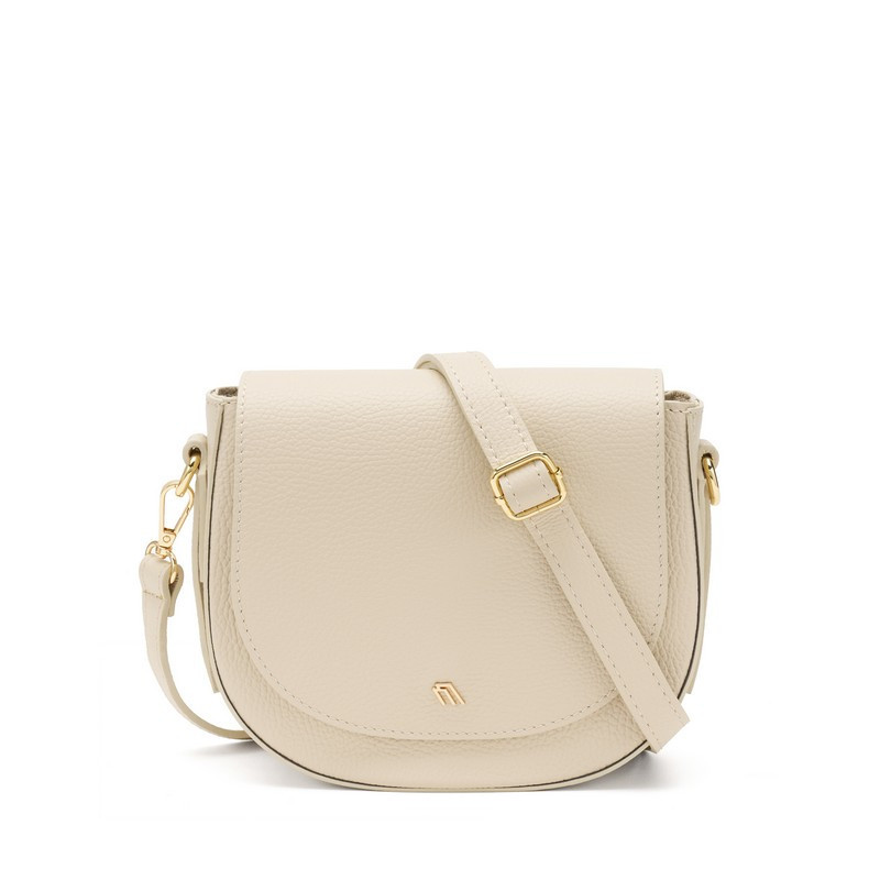 Frau borsa piccola rigida con patta e tracolla crema B313