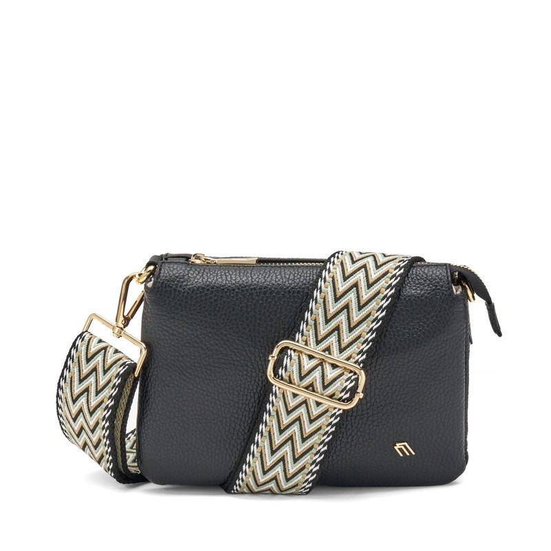 Frau borsa nero piccola in pelle con tracolla B310