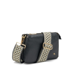 Frau borsa nero piccola in pelle con tracolla B310