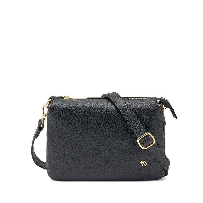 Frau borsa nero piccola in pelle con tracolla B310