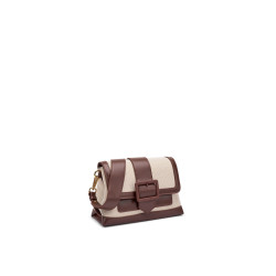 Frau borsa in canvas e microfibra con fibbia ebony B985