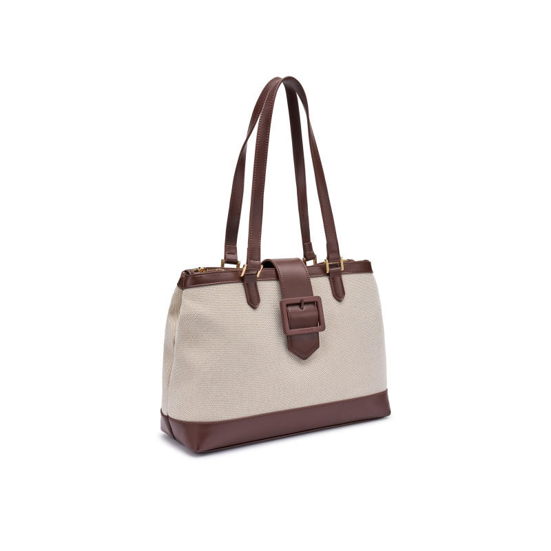 Frau borsa in canvas e microfibra ebony B986
