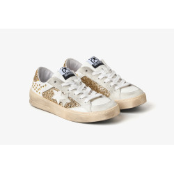 2Star sneakers donna Enjoy star bianco oro 2SD5079 074