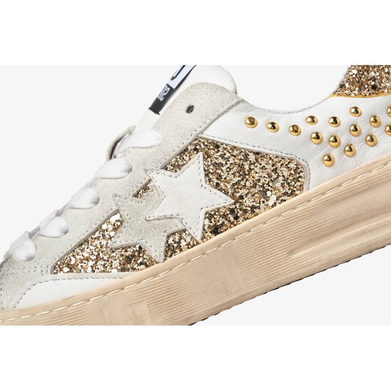 2Star sneakers donna Enjoy star bianco oro 2SD5079 074