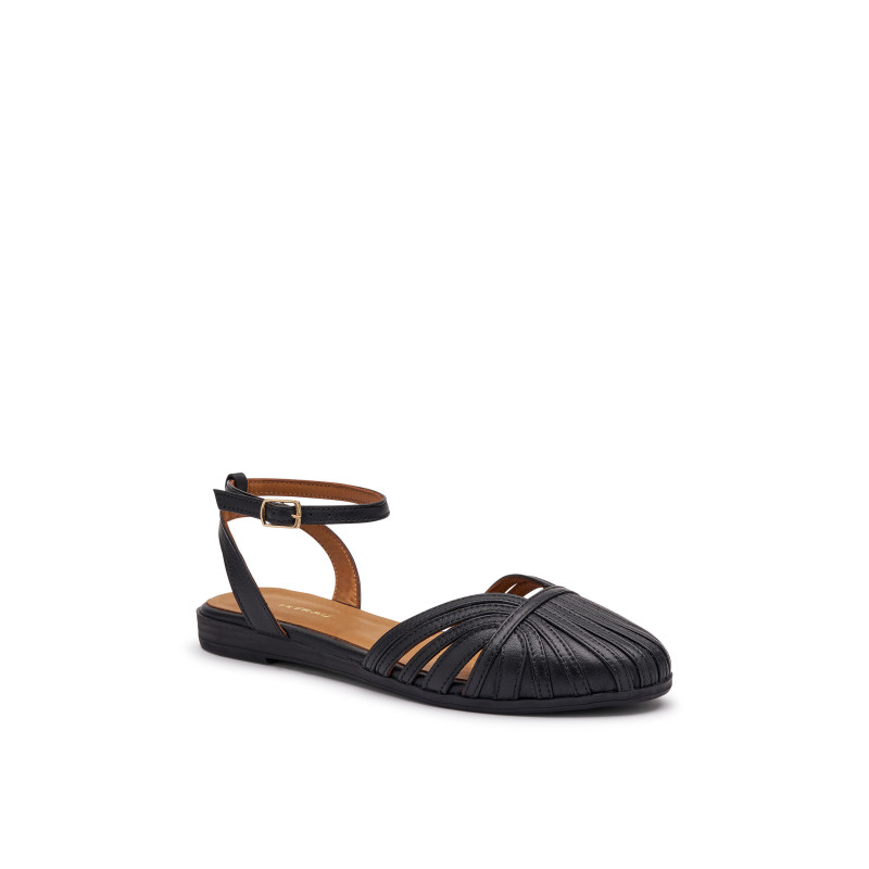 Frau sandali ragnetto in pelle nero 03M3