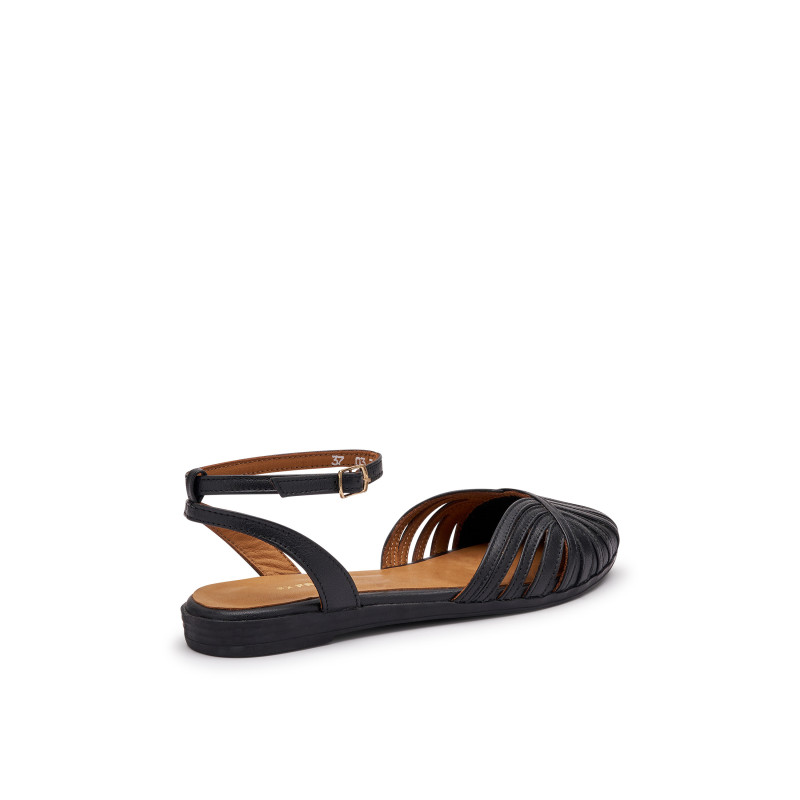 Frau sandali ragnetto in pelle nero 03M3