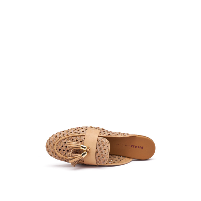 Frau sabot Venezia in pelle intrecciata con nappine 95V7
