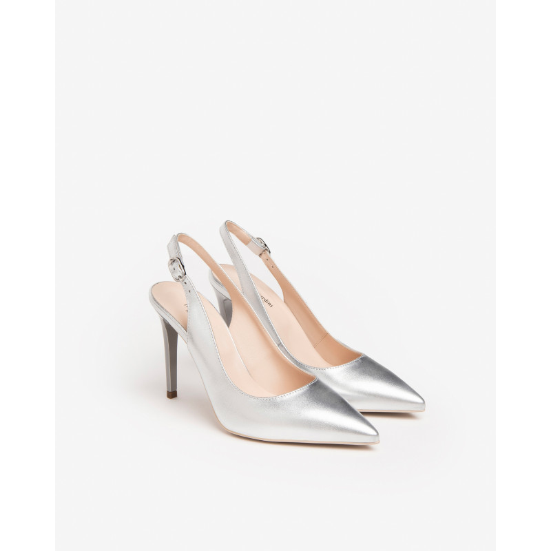 Nero Giardini slingback laminata argento E307041DE700