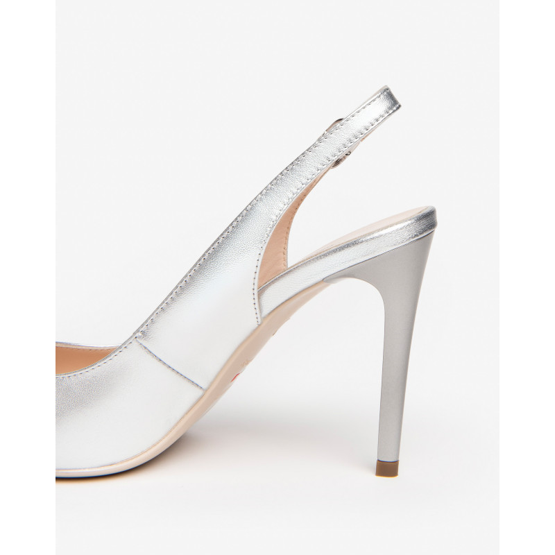 Nero Giardini slingback laminata argento E307041DE700