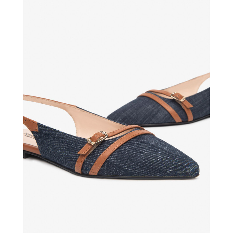 Nero Giardini slingback donna in tessuto jeans E512362D214