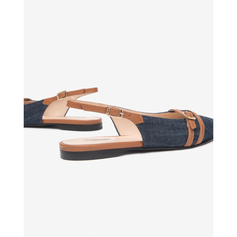 Nero Giardini slingback donna in tessuto jeans E512362D214
