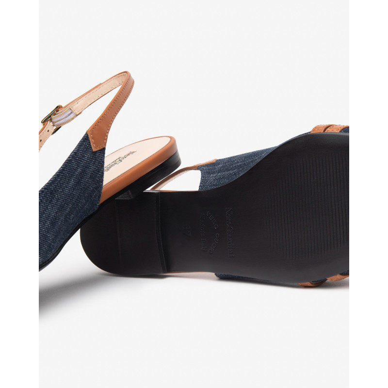 Nero Giardini slingback donna in tessuto jeans E512362D214