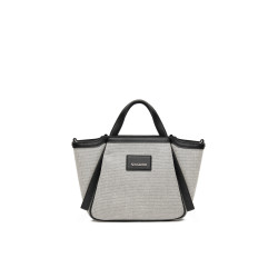 Nero Giardini borsa tote da donna in canvas nero bianco E644240D100