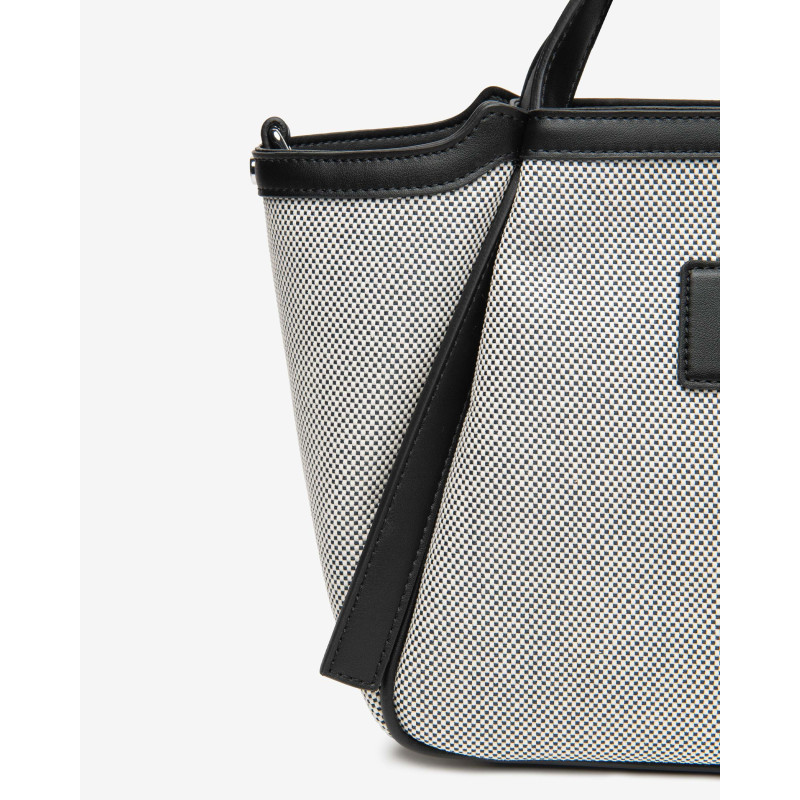 Nero Giardini borsa tote da donna in canvas nero bianco E644240D100