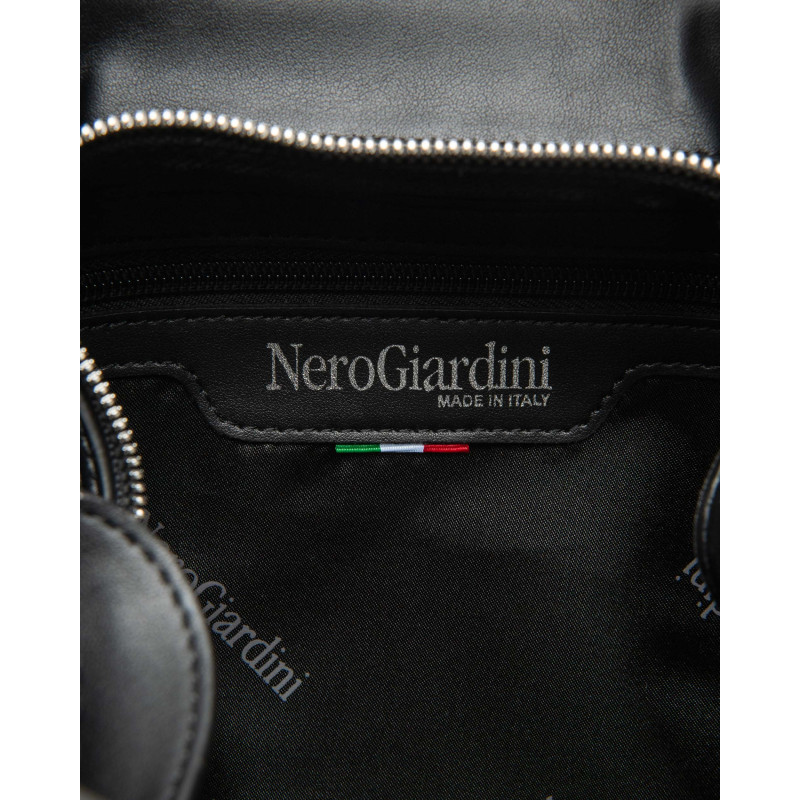 Nero Giardini borsa tote da donna in canvas nero bianco E644240D100
