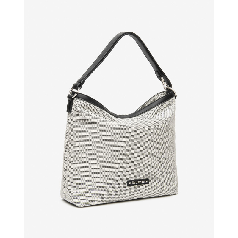 Nero Giardini borsa donna in canvas nero bianco E644241D100