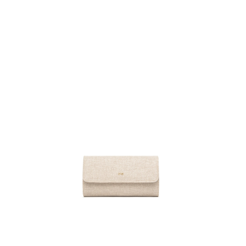 Nero Giardini pochette tessuto lino lurex beige E644121DE412