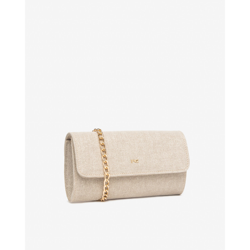 Nero Giardini pochette tessuto lino lurex beige E644121DE412