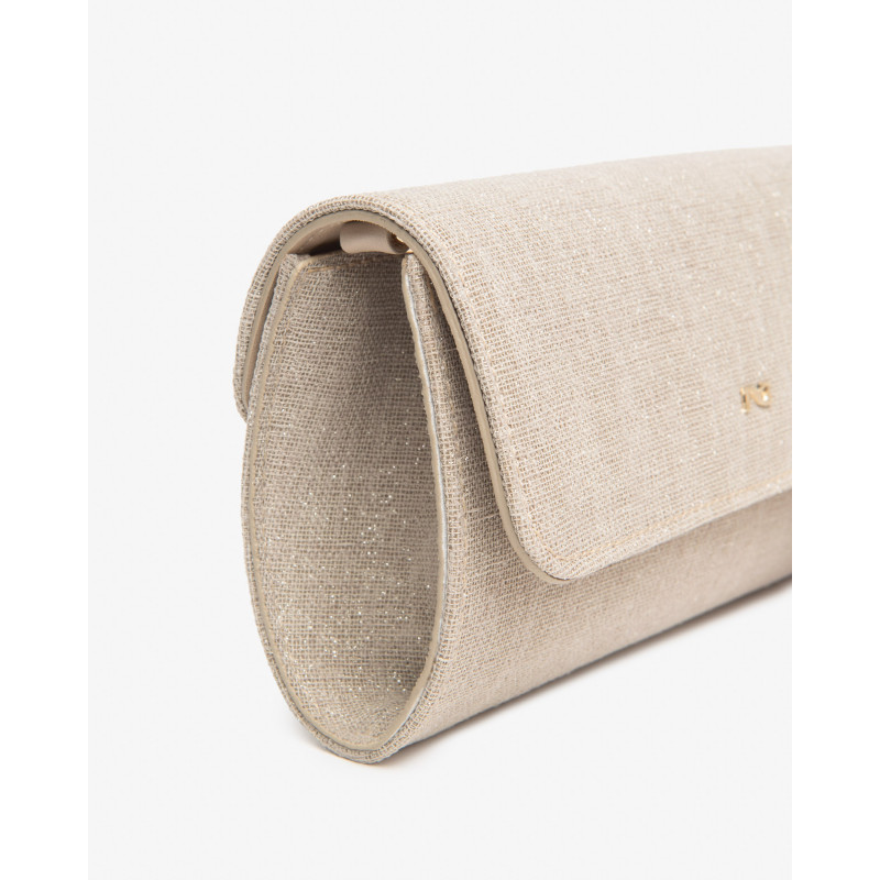 Nero Giardini pochette tessuto lino lurex beige E644121DE412