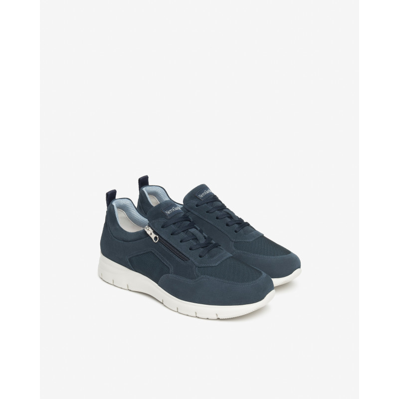 Nero Giardini sneakers uomo pelle scamosciata e tela blu E601091U207