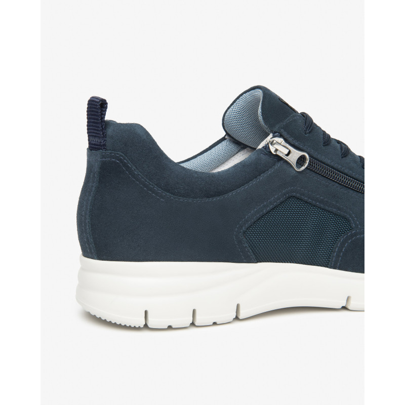 Nero Giardini sneakers uomo pelle scamosciata e tela blu E601091U207