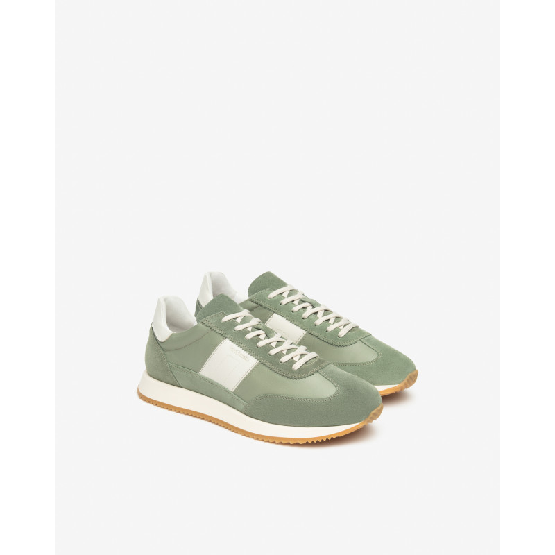 Nero Giardini sneakers uomo in pelle alloro verde E601110U518