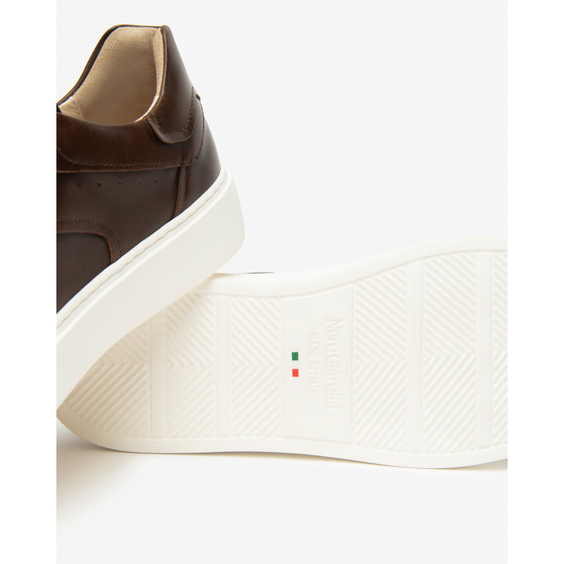 Nero Giardini sneakers uomo in pelle marone E601150U412