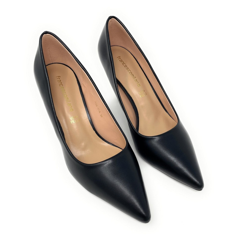 Francesco Milano décolleté in pelle nero A08 01A