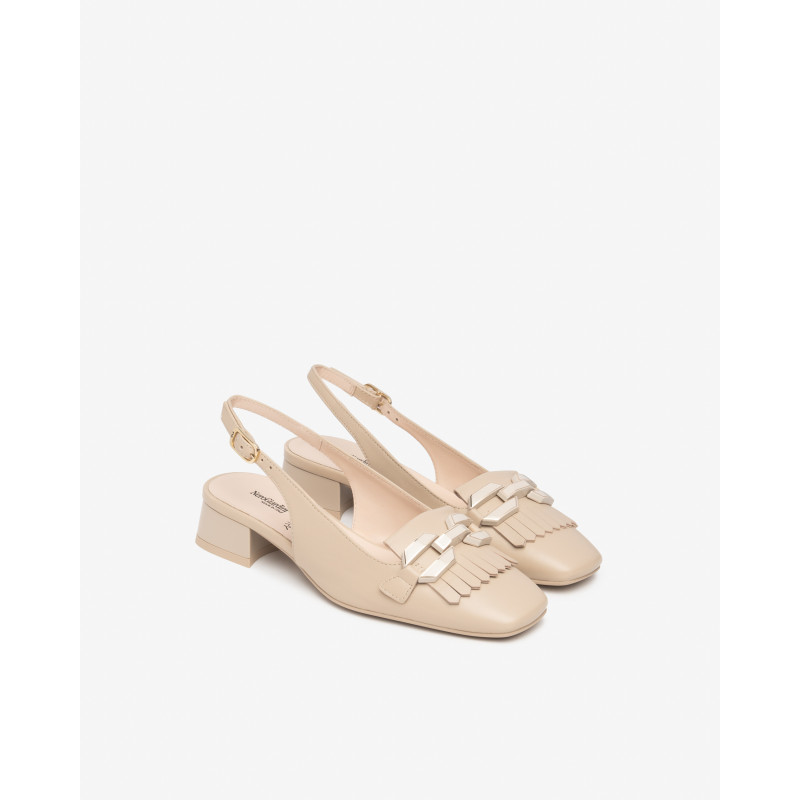 Nero Giardini slingback donna in nappa col. lino E615500D453