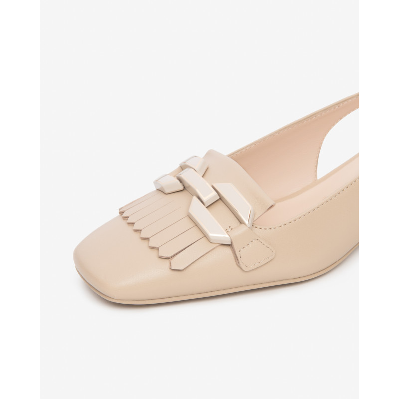 Nero Giardini slingback donna in nappa col. lino E615500D453