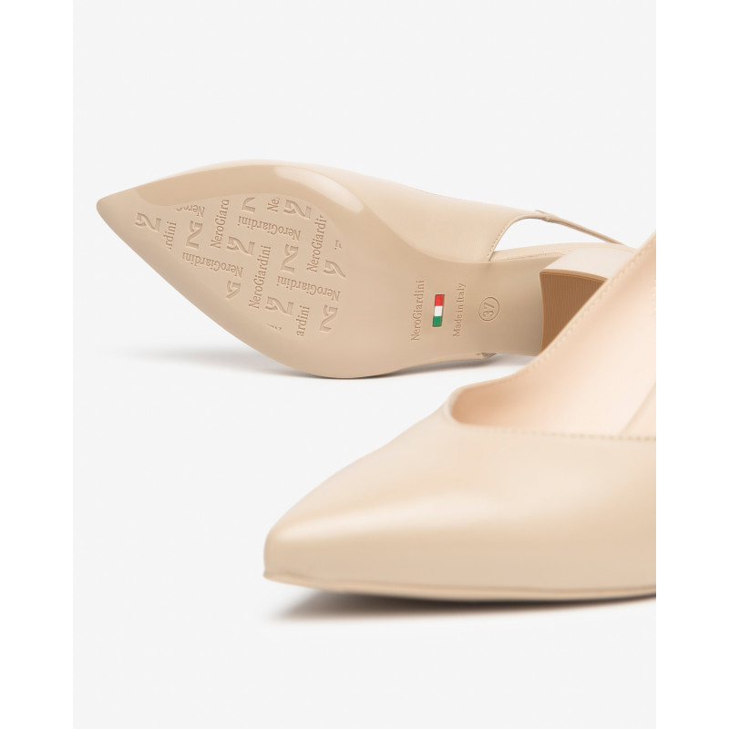 Nero Giardini slingback in nappa col. lino E615520D453