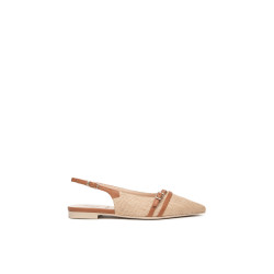 Nero Giardini slingback in tessuto e pelle col. natural E615540D420
