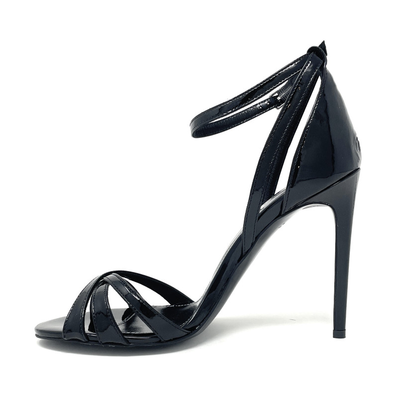 Fratelli Russo sandali in vernice nero Tesa S2611