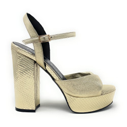 Fratelli Russo sandali platino con plateau TARILU S2601