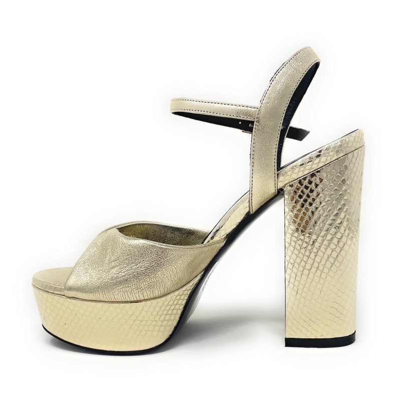 Fratelli Russo sandali platino con plateau TARILU S2601