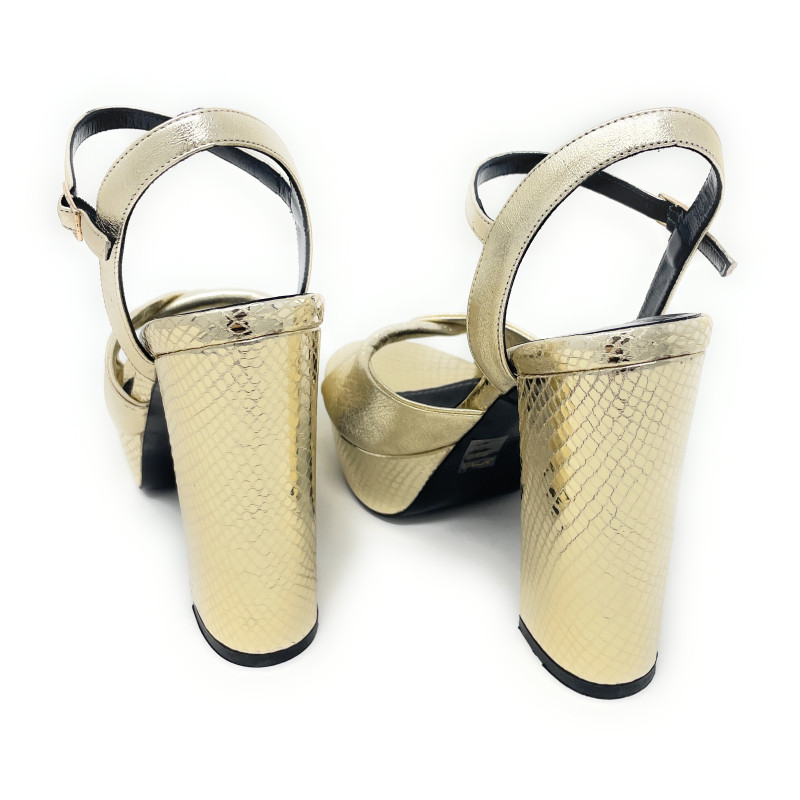 Fratelli Russo sandali platino con plateau TARILU S2601