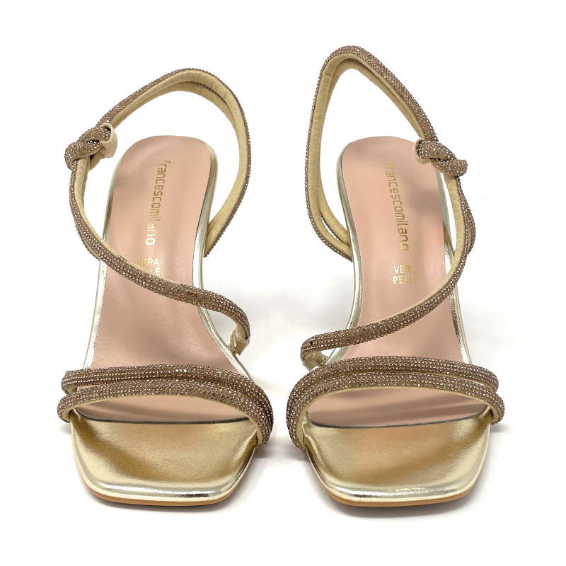 Francesco Milano sandali donna micro strass platino G19-02T