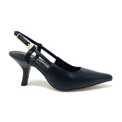 Janet & Janet slingback donna in pelle black J-641