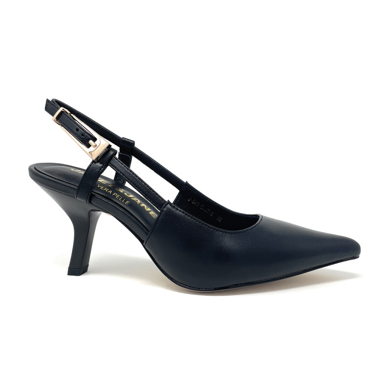Janet & Janet slingback donna in pelle black J-641
