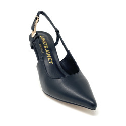 Janet & Janet slingback donna in pelle black J-641