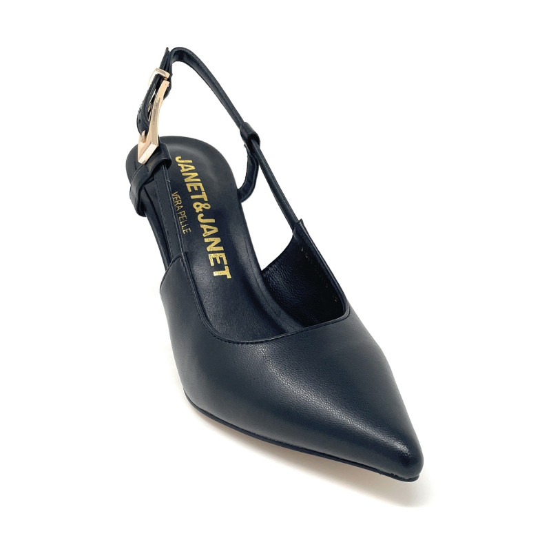 Janet & Janet slingback donna in pelle black J-641