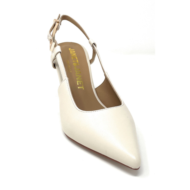 Janet & Janet slingback donna in pelle beige J-641