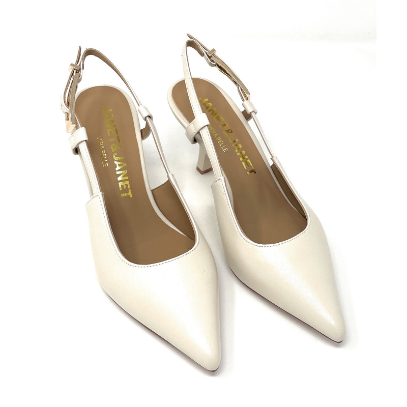 Janet & Janet slingback donna in pelle beige J-641