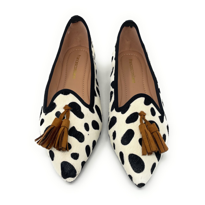 Francesco Milano ballerina donna pois con nappine A03-25M