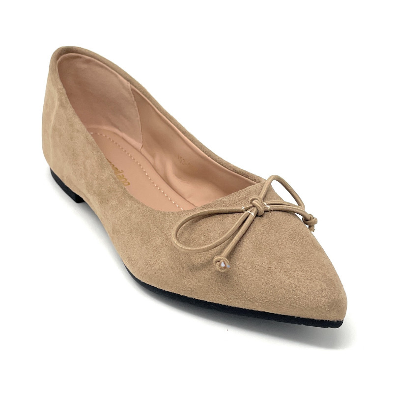 Francesco Milano ballerina donna in pelle taupe A03-32C