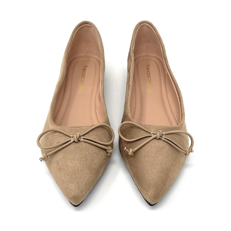 Francesco Milano ballerina donna in pelle taupe A03-32C