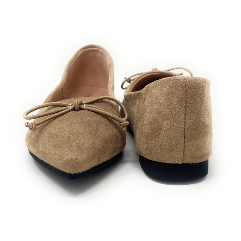 Francesco Milano ballerina donna in pelle taupe A03-32C